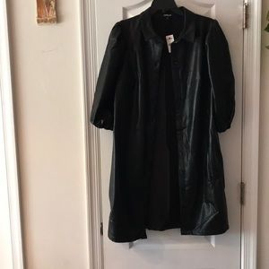 EXPRESS VEGAN LEATHER BLK SHIRT DRESS. NWTS/MED.